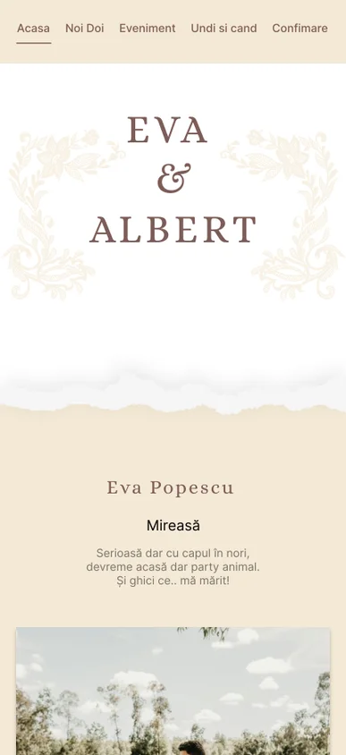 Model invitație digitală Ivory Damask